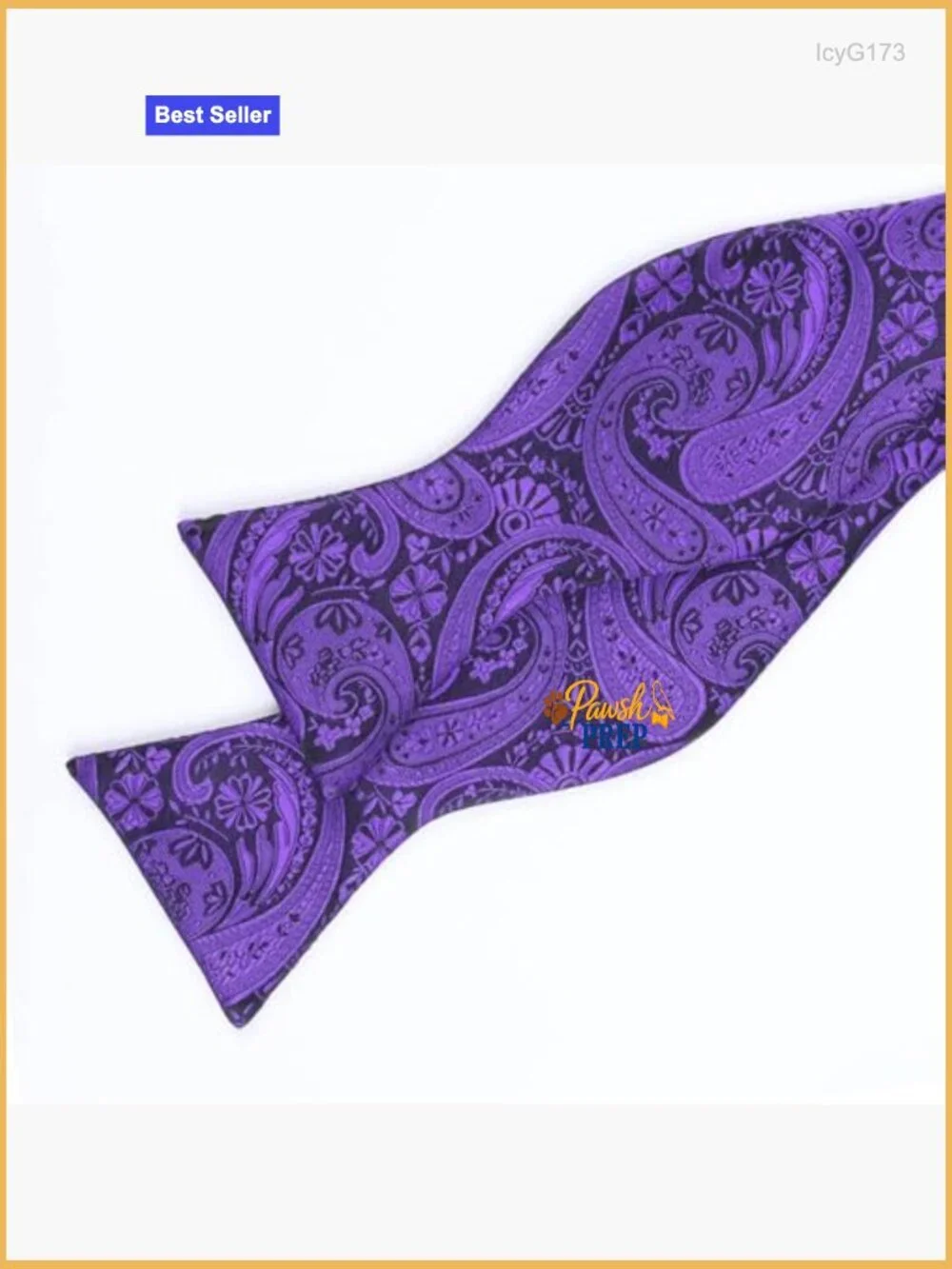 Men's Self-Tied Paisley Bow Tie Set with Pocket Square, 100% Polyester